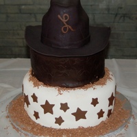 Western Cake Bottom 12", Middle 10", hat was made from the 6"ish oval pans. Dirt was made from coconut and coco mixed in a plastic bag....