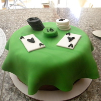 Poker Birthday Cake Chocolate cake with chocolate mousse filling.