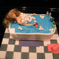Mothers Day Cake my First Time doing the barbie in the bath tub cake. I got all my inspiration from all you wonderful decorators on here. Thank you.