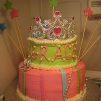 Princess This cake was one for a little girls 2nd birthday. I modified it from one I saw here. I used a real taira and accessories so she could have...