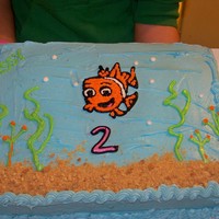 Nemo for my daughters bday hand drawn with buttercream