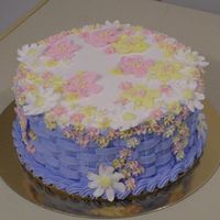 First Try At Basketweave For my final lesson we had to do any cake we wanted. I chose to do a basketweave and was very pleased with the results.