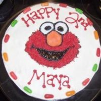 Elmo Birthday Cake! This was my first attempt at a character cake - made it for my 2 yr. old god-daughter, Maya! Recieved many compliments, and my first PAYING...