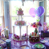 Tinkerbell Disney Fairies THIS WAS MY DAUGHTERS' 5TH AND 3RD BIRTHDAY CAKE! I DESIGNED IT AND IT WAS MADE BY HILLIARD CAKE CREATIONS! THEY ARE THE BEST!