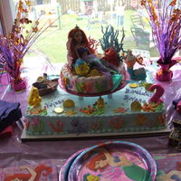 Little Mermaid Ariel Cake THIS WAS MY LITTLE GIRLS' 4TH AND 2ND BIRTHDAY PARTY! IT WAS DESIGNED BY ME & MADE BY HILLIARD CAKE CREATIONS! THEY ROCK!