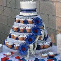 Pfc Sergio & Nicole - March 9,2009 My daughters wedding reception cupcake tree.Her husband is in the United States Marine Corps. so she wanted dark blue and red for her...