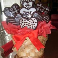 Valentine Cooke Bouquet Dark Chocolate sugar cookies. I ended up doing fifteen of these! It was a lot of work!