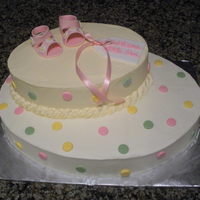 Baby Girl Shower This cake was inspired from a cake I saw on this site. Chocolate cake, cream filling, with white chocolate cream cheese frosting. Was a...
