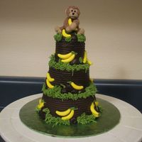 Monkey Smash Cake I made this mini 3 tier cake for my nephew's first birthday smash cake. The cakes were made with 4", 3" and 2" cake...