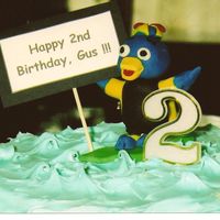 Pablo From The Backyardigans This was a last minute cake for my nephew. I was going for the Surf's Up look for Pablo and the cake. I used buttercream, tinted it...
