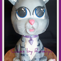 Kitten made for a little girl who jest got a cute little tabby kitten for her birthday head is cake body is RKT covered in mmf thanks for looking...