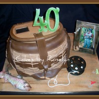 Fishing Creel cake for a gentleman's 40th birthday he works for the fish and game and loves to fish all edible thanks for looking