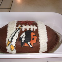Football Cake Chocolate cake with colorflow emblem for a friend's birthday.