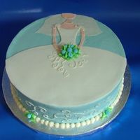 Bridal Shower I was asked to make a bridal shower cake. No instruction other than the bride's colours are blues, so they wanted the cake to have...