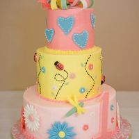 Lia's First Birthday This was for a first birthday party for a friend's daughter. I was so excited to make a girly cake! I ahve been making all blue cakes...