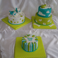 Teal And Lime Airplane And Shoes Boy baby shower with shoes, airplane and an attempt at retro patterns (clouds and dogs). Everything is MMF except for the top cloud under...