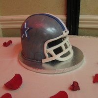 Cowboys Football Helmet Cake My first football helmet cake! Cowboys helmet grooms cake for a wedding.