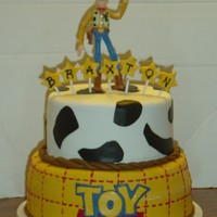 Braxton's Toy Story I found a similar cake on CC. Sorry I can't remember who it belonged to so I can give credit. :{ Woody is a bendable figurine that I...