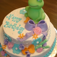 Spring Iced in buttercream with fondant accessories. The frog is, of course, fake...