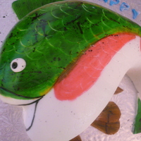 Fishing For Trout fondant covered with handpainted details-very fun to do