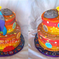 Space Themed Birthday Buttercream iced, fondant decor