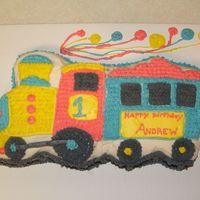 Train This is a practice cake for my son's 1st birthday. The colors didn't come out quite as I wanted them to. I was looking for darker...