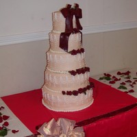 Peach Fondant Wedding Cake 