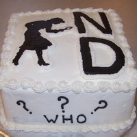 Nancy Drew White cake iced with vanilla butter cream icing. Silhouette and ND are FBCT.