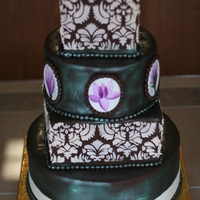 Magnolia Cake Elegant Magnolia cake with hand painted plaques