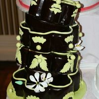 Falling Chocolate And Green Petal 