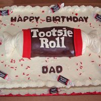 Tootsie Roll Sheet Cake We did this as an alternative to a sculptured cake. They originally wanted a tootsie roll, but did not want to pay the sculptured cake...