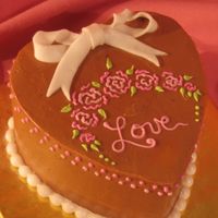 Valentine's Mini Cake Buttercream iced cake with fondant bow. TFL!