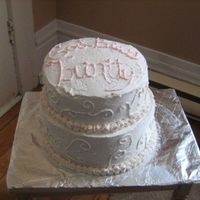 First Communion Cake I was rushed to do this cake, and it was hot and humid that day. I wasn't too pleased with the turn out but the little girl I made it...