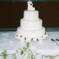 Pearls On A Wedding Cake The full tablescape of my pearl Wedding cake. 16", 12", 8" all marble. BC icing with fondant pearls dusted luster dust. Silk...