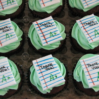 Teacher Appreciation Cupcakes WASC cupcake, buttercream frosting and fondant "paper". Inspiration came from twistedsplinter. TFL