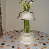 Wedding Cake chocolate cake,grand Marnier fondant,fresh Cala lillies