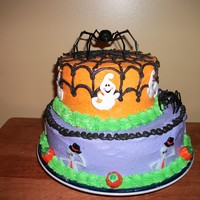 Happy Halloween homemade devil's food with buttercream icing.