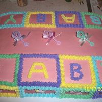 Baby Shower Cake This was for a friend's baby shower. Thanks for all the ideas here on CC. the cake was funfetti; I believe it was an 11x15. TFL!