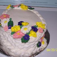 Course Ii Cake This cake was for my course II class. First time on the flowers (RI) and basket weave.