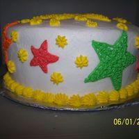 Star Benifit Cake This was another one made for the benifit cakewalk. I think this was one from one of the Wilton books. 8" all buttercream