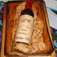 Wine Bottle I made this cake for my friend's 50th birthday surprise party. She loves wine so ahe also loved the cake:) The bottle is gumpaste and...