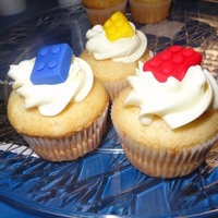 Lego Cupcakes Lego bricks made from fondant.