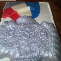 Eagle Scout Cake Bottom layer was chocolate WASC, top was WASC filled with buttercream and iced with Indy's buttercream. Eagle is RKT covered in...