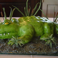 Cajun Alligator This Gator was a Groom's Cake for a Cajun wedding. Head and body were made out of cake and the tail and legs were formed of...
