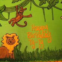 It's A Jungle Out There Client's son was turning 3 and his only request was a cake with a monkey, lion and grass.We took that request and ran with it. The...