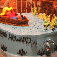 Good Things Come To Those Who Bait... All pieces are fondant, iced in buttercream. It was a lot of fun to make and the customerloved what we did with her whole fishing idea.