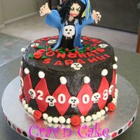 Goth Graduation Girl My sister is a goth girl. We all laughed because it looks exactly like her. She loved it.No one else had a cake like her's.
