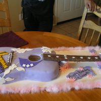 Hannah Montana Birthday Cake My first attempt at making this fondant covered Hannah Montana Guitar cake for birthday girl. Enhanced banana cake with banana filling from...