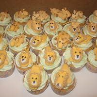 Lion And Giraffe Cupcakes These were for a baby shower. The theme was lions and giraffes. The icing was made of buttercream but the animals were made of MMF. My...