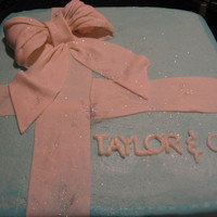 Tiffany Box Cake This was my first attempt on a cake box. It was a birthday cake for my niece who loves Tiffany & Co.